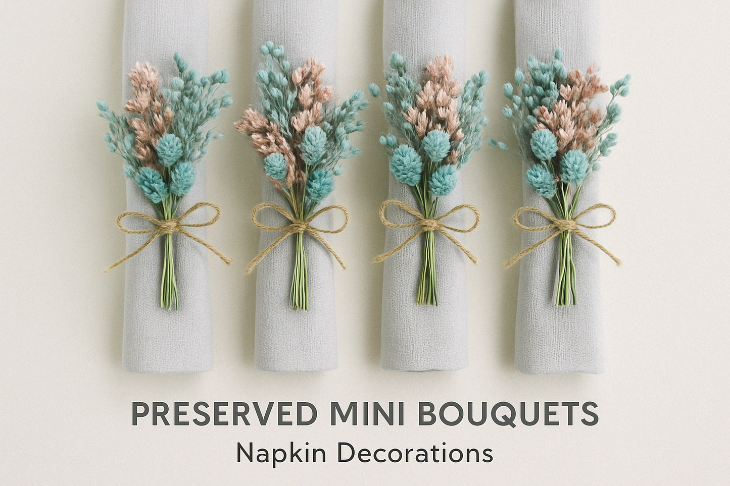Set of 10 Preserved Mini Bouquets – Napkin Decorations