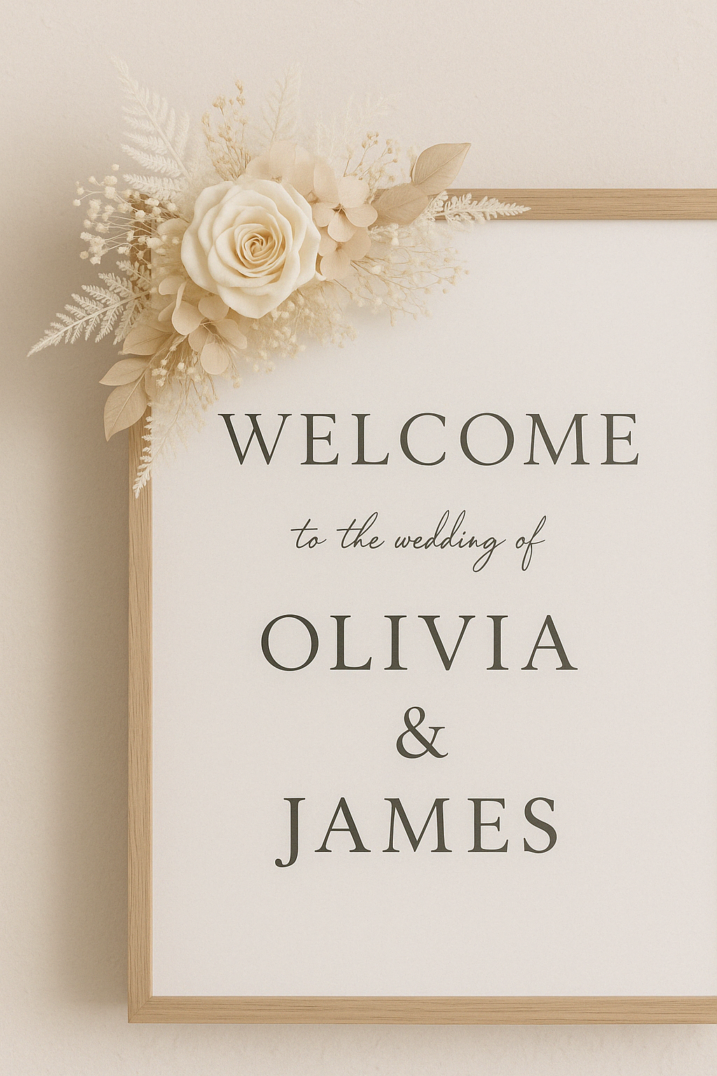 Preserved Floral Arrangement for Wedding Signs