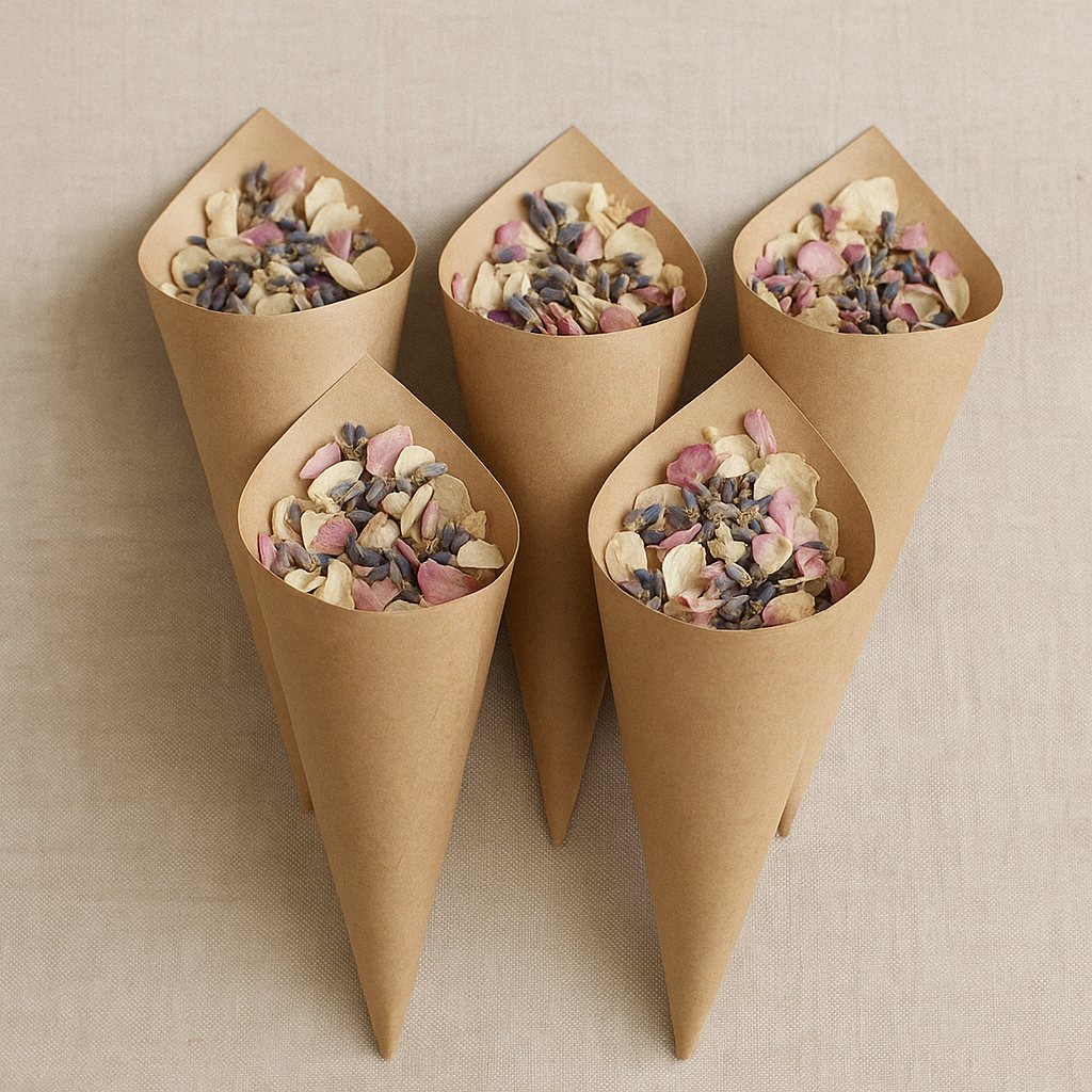 Dried Flower Confetti Cones – Set of 10