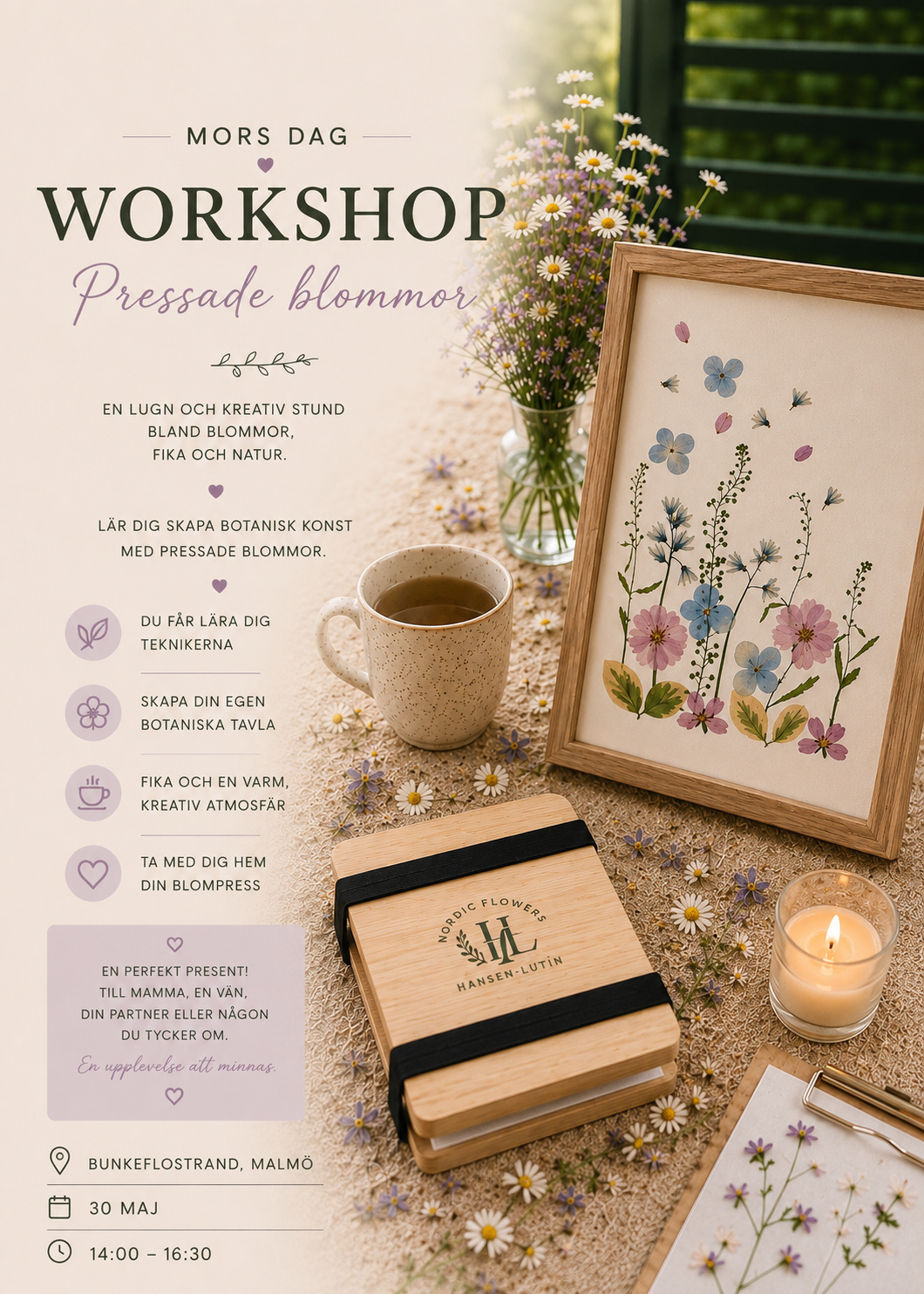 Pressade blommor – mors dag workshop