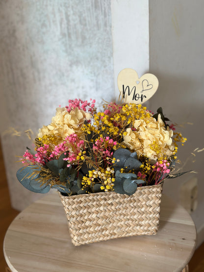 Golden Bloom Floral Basket