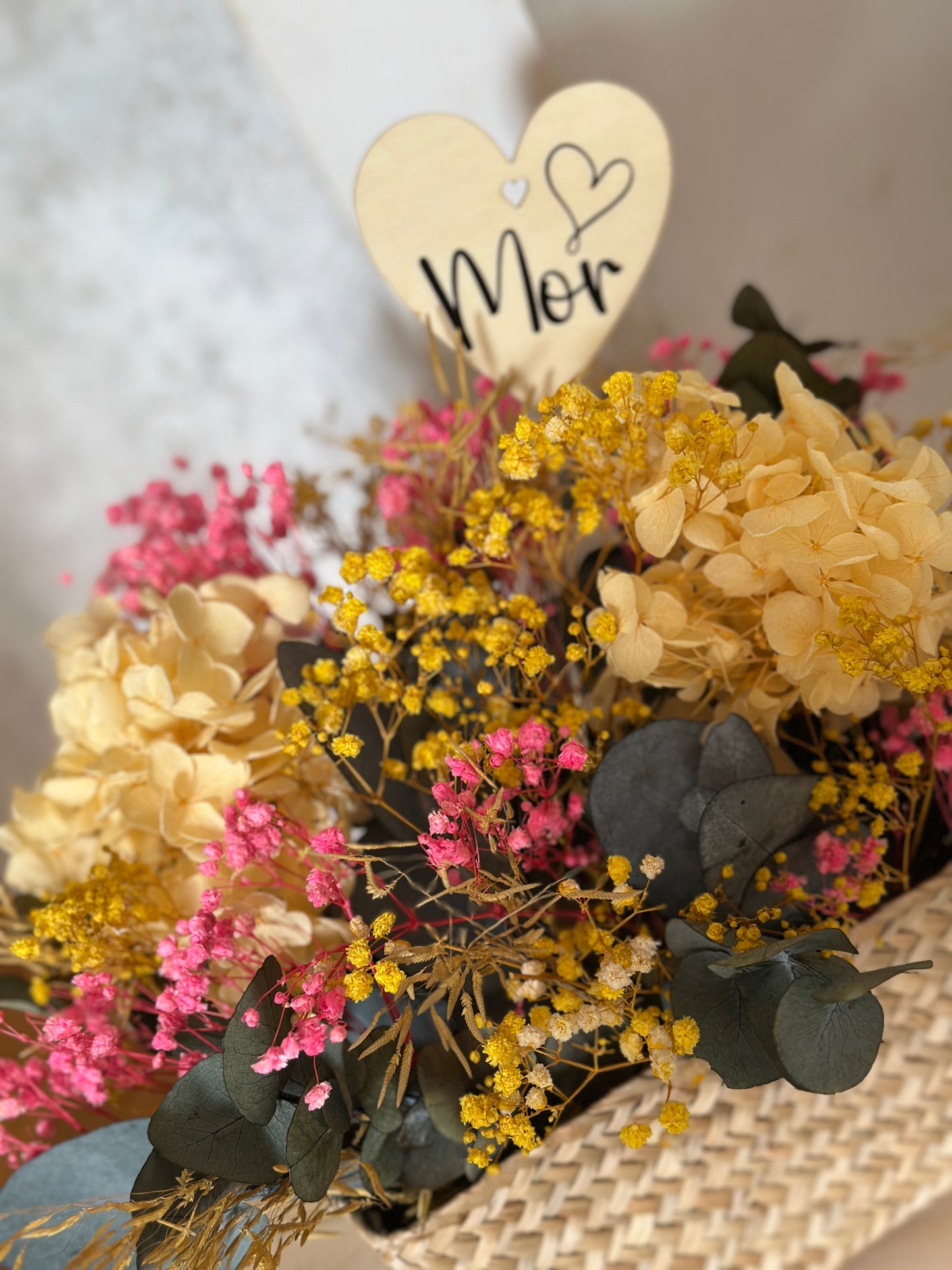 Golden Bloom Floral Basket